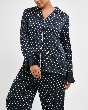 Chelsea Peers Woven Satin Polka Dot Print Pyjama Set
