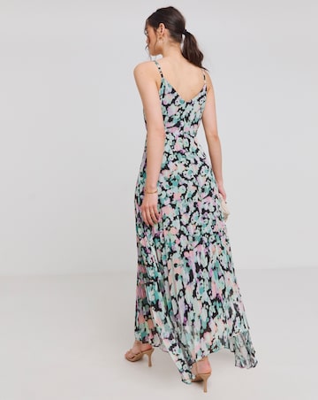 Floral Print Asymmetric Hem Maxi Dress
