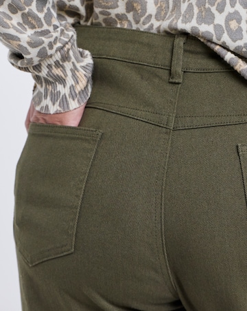 Olive Dart Detail Barrel Leg Jeans