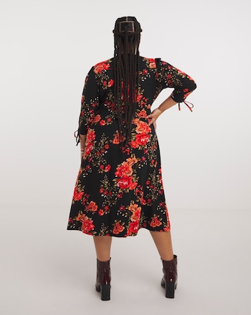 Joe Browns Black Joyful Winter Florals Wrap Jersey Dress