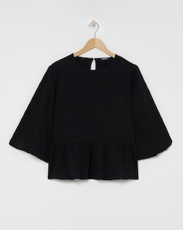 Textured Seeksucker Smock Top