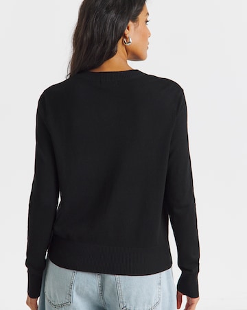 Eversoft Black Crew Neck Cardigan
