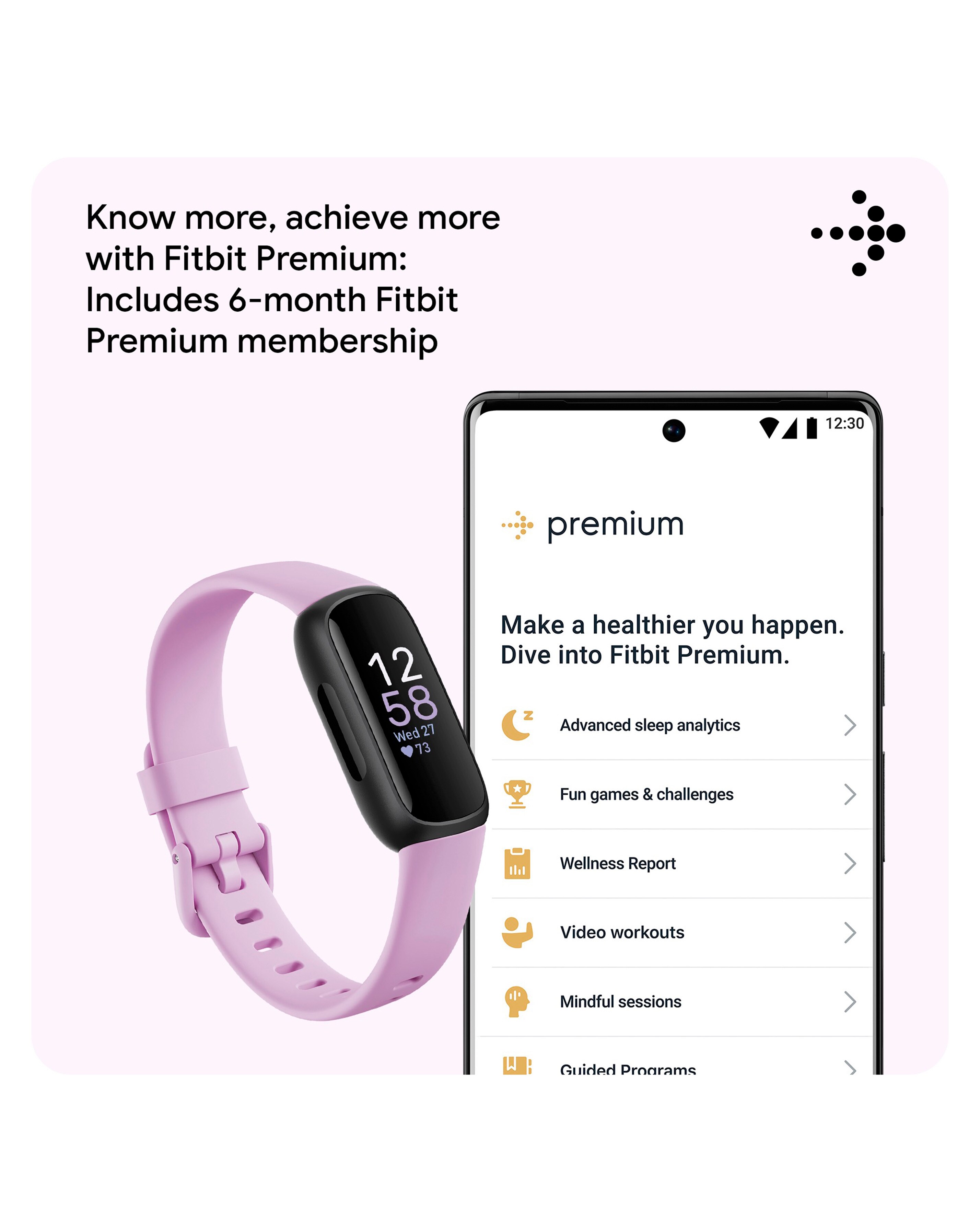 Fitbit Inspire 3 Fitness Tracker - Lilac Bliss | Simply Be