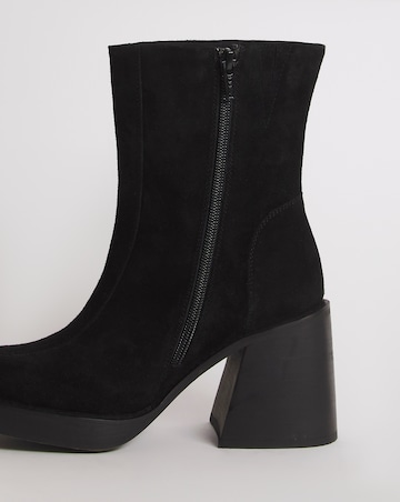 Gilly Suede Platform Ankle Boots - Wide Fit (E)