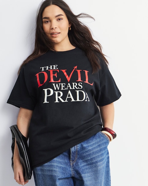 Simply Be Black The Devil Wears Prada License T-Shirt