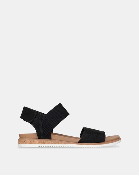 Skechers Bobs Desert Kiss Low Black Sandals - Standard Fit (D)
