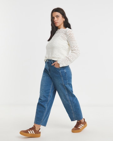 Ivory Crochet Look Jumper
