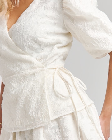 Joanna Hope Textured Wrap Blouse