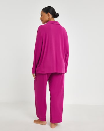 Pretty Secrets Supersoft Ribbed Button Through Pyjama Set