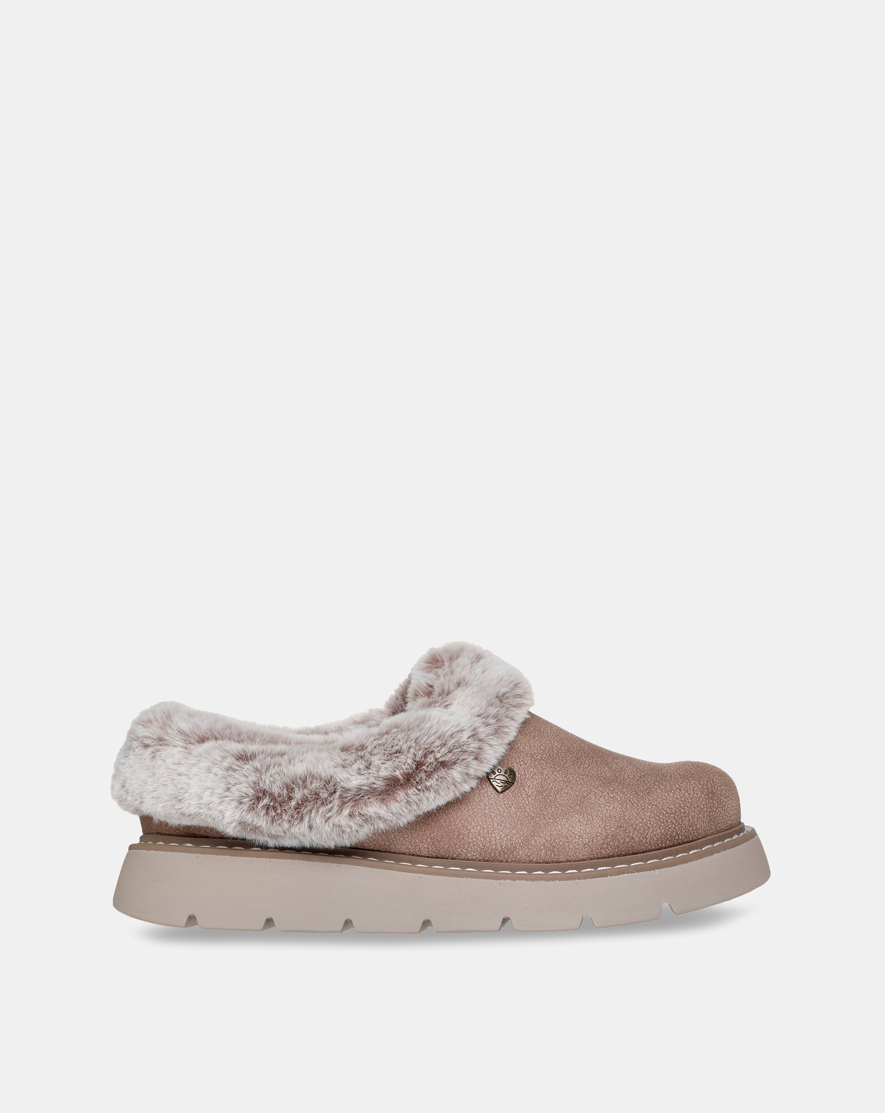Skechers Keepsakes Lite Vegan Leather Slipper with Faux Fur - Standard Fit