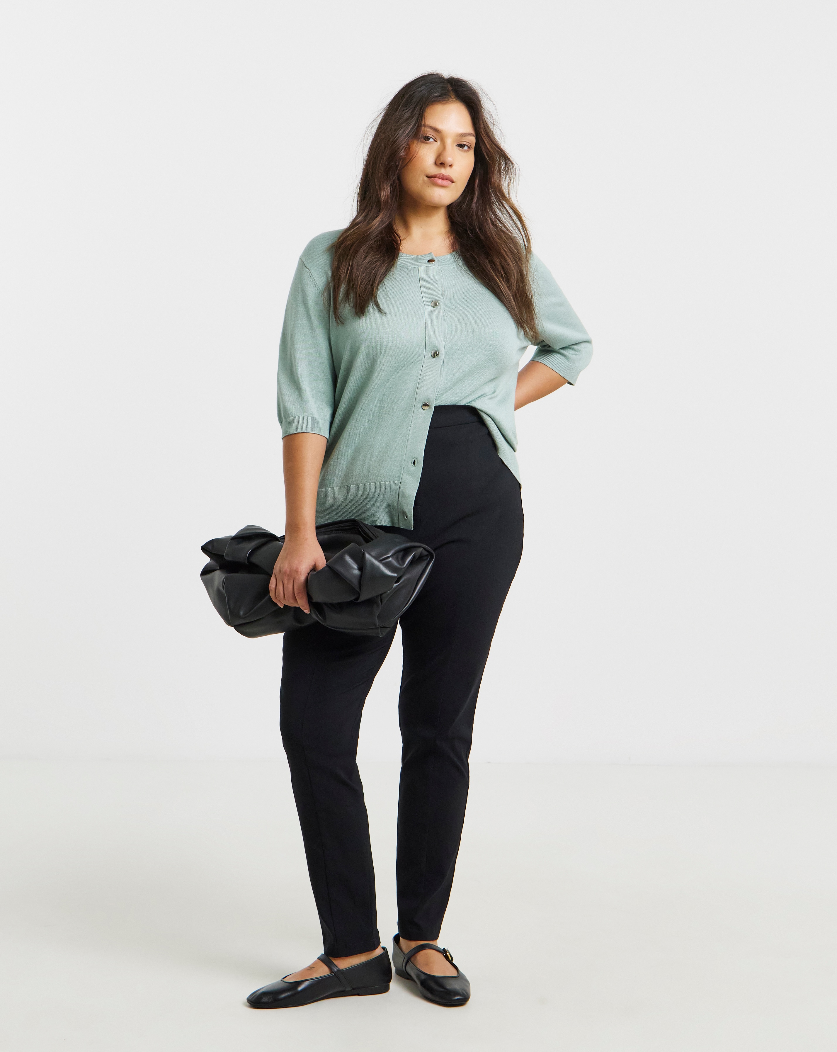 Black Bengaline Super Stretch Pull On Trouser