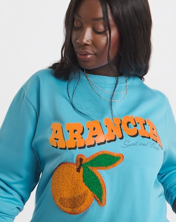 Blue Arancia Boucle Sweatshirt