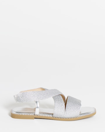 Janna Elasticated Flat Sandals - Wide Fit (E)