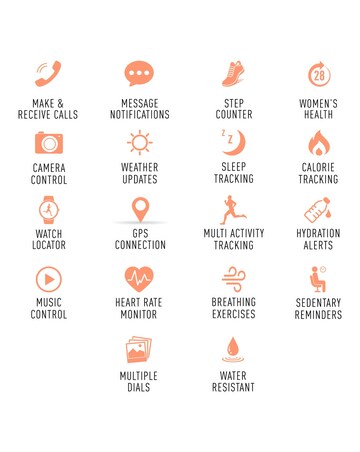 Reflex Active Series 50 Silicone Calling Strap Watch Set - Pink