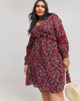 Joe Browns Short Flirty Chiffon Lace Insert Dress