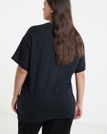 Red Leopard Star Graphic Oversized T-Shirt