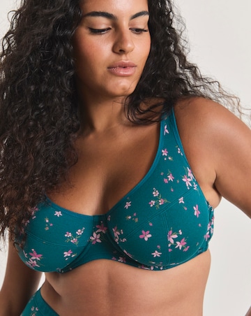 Slimma (2 Pack) Cotton Full Cup Wired Bras (B-G) Floral Print