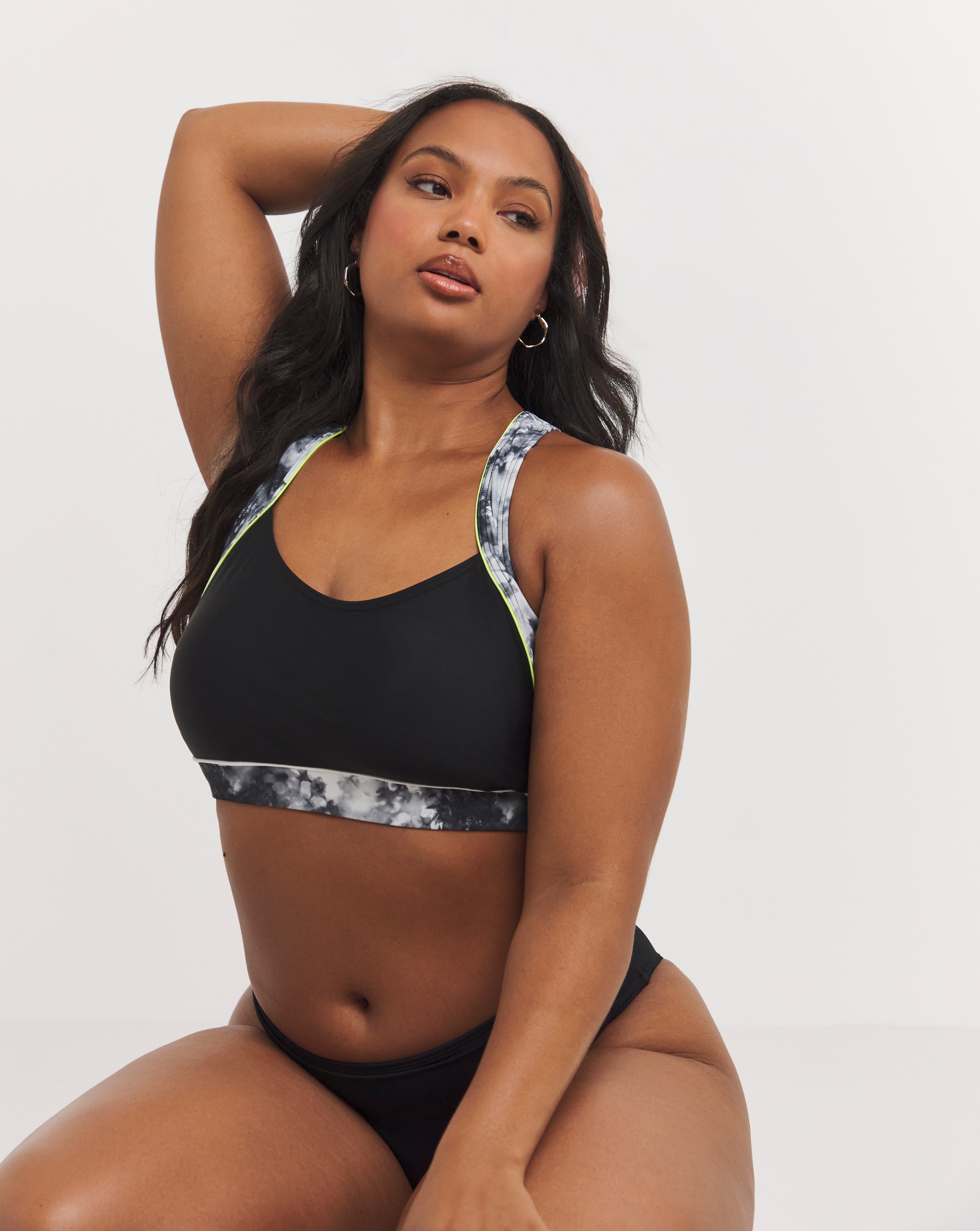 Plus size swim crop top sales