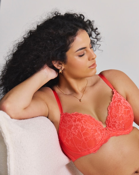 Ann Summers Sexy Lace Plunge Bra Coral