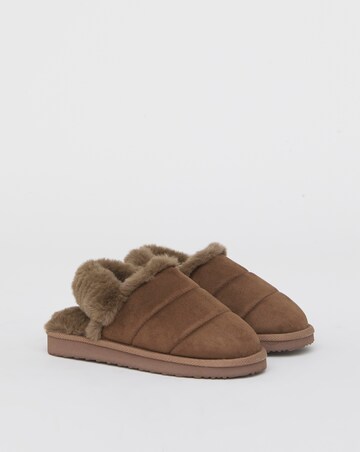 Halle Fluffy Slingback Slippers - Wide Fit (E)