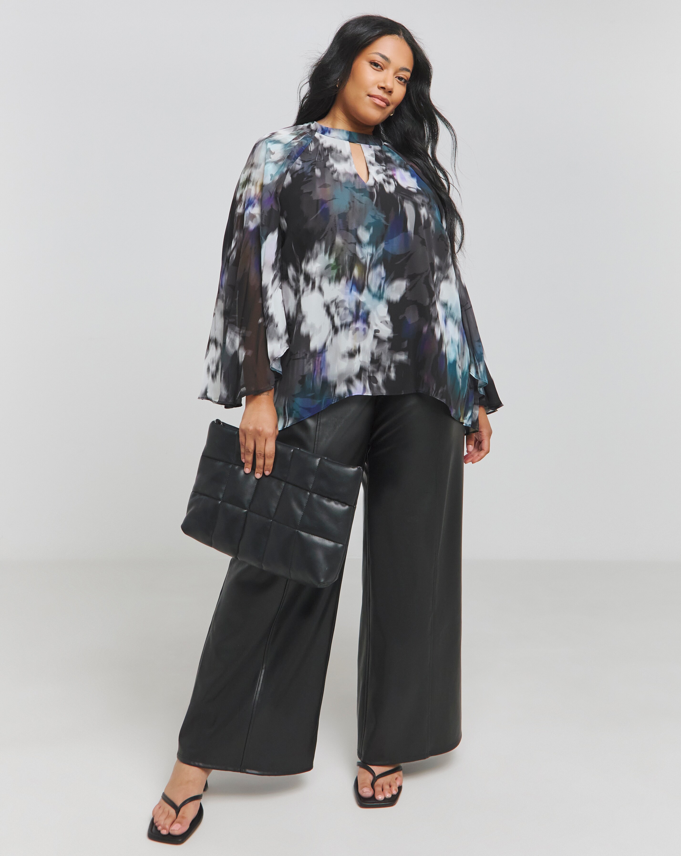 Joanna Hope Keyhole Pleated Blouse Simply Be