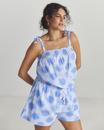 MAGISCULPT Playsuit Striped With Shell Print