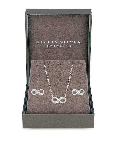 Simply Silver Sterling Silver 925 Infinity Set - Gift Boxed