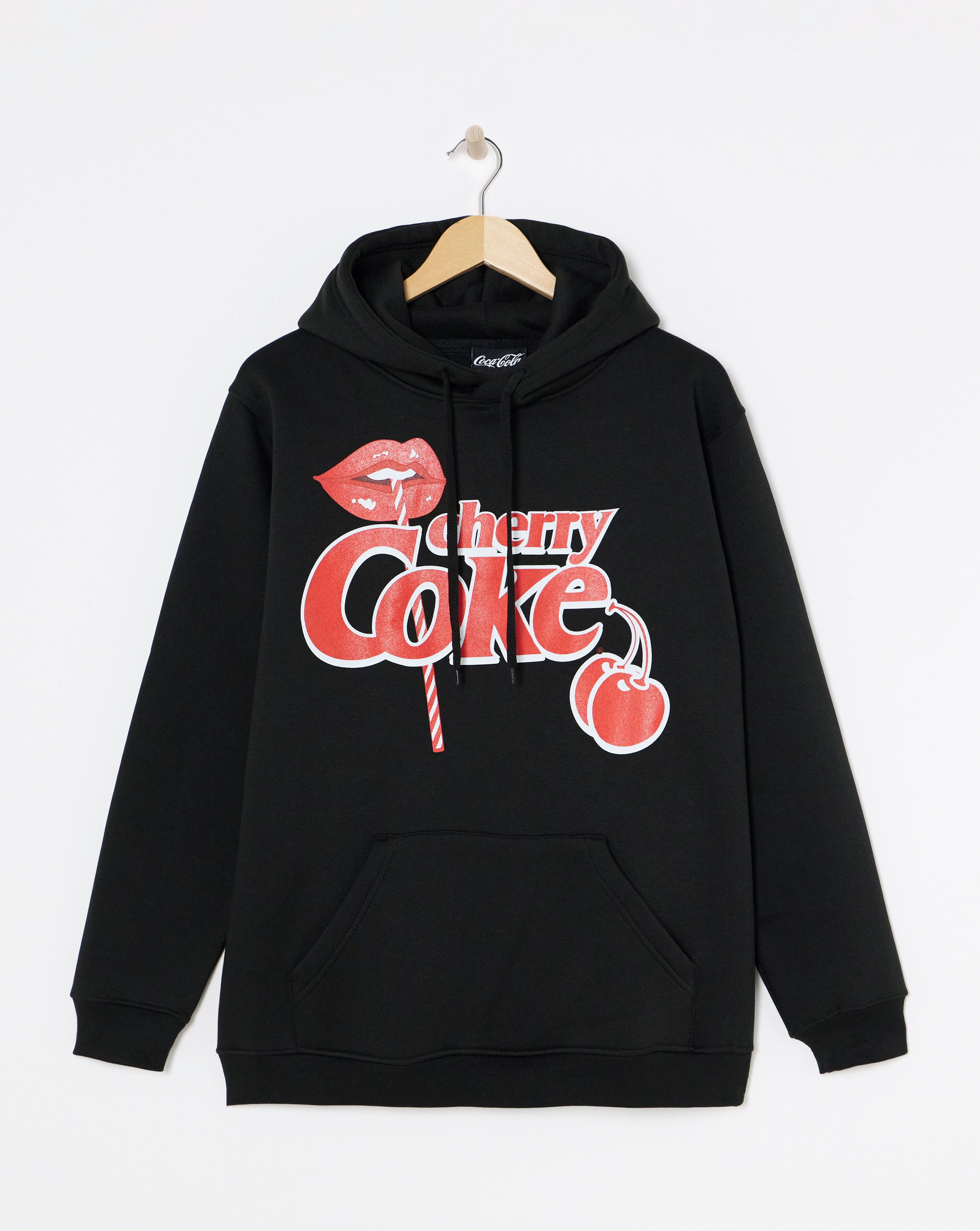 Simply Be Black Cherry Coke License Hoodie | Simply Be