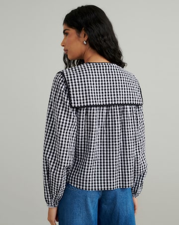 Nobody's Child Gingham Check Birdie Blouse