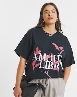 Black Amour Libre Graphic T-Shirt