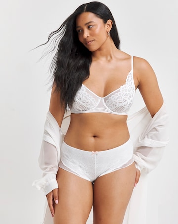 Figleaves Harper Geometric Lace Full Cup Underwired Bra B-G - White