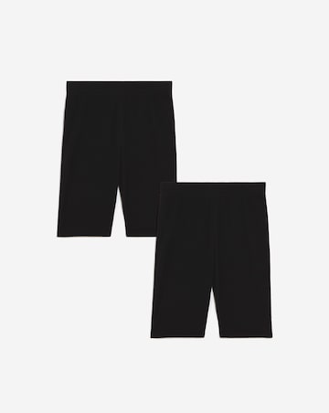 2 Pack Black Jersey Cycling Shorts