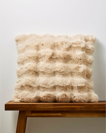 Bubble Faux Fur Cushion - Natural