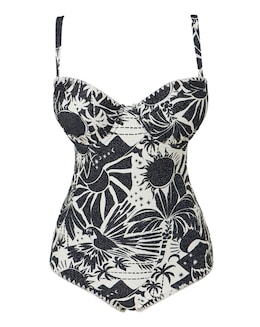 Figleaves Underwired Bandeau Swimsuit With Detachable Straps