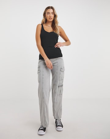 2 Pack Black Multi Wear Vest Tops