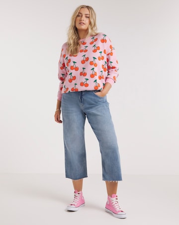 Pink & Red Cherry Pattern Jumper