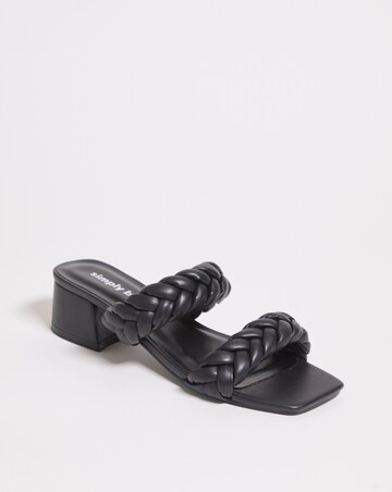 Isobel Plaited Low Block Heeled Sandals Wide E Fit