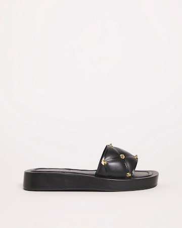 Simply Be Belle Quilted Studded Mule Sandals - Wide Fit (E)