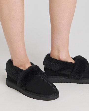 Alora Suede Warm Lined Full Back Slipper Extra Wide EEE Fit