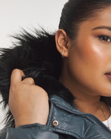 Blue Grey Luxe Short Padded Coat