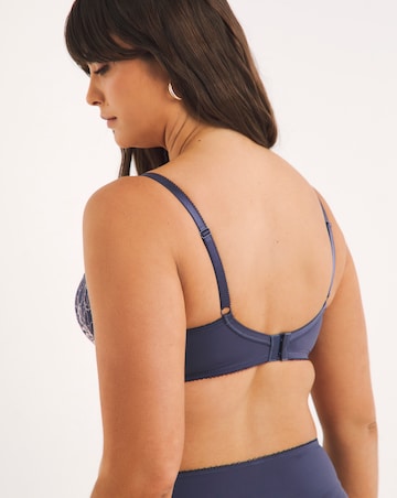 Pretty Secrets 2 Pack Ella Lace Padded Plunge Wired Bras - Navy/Pink