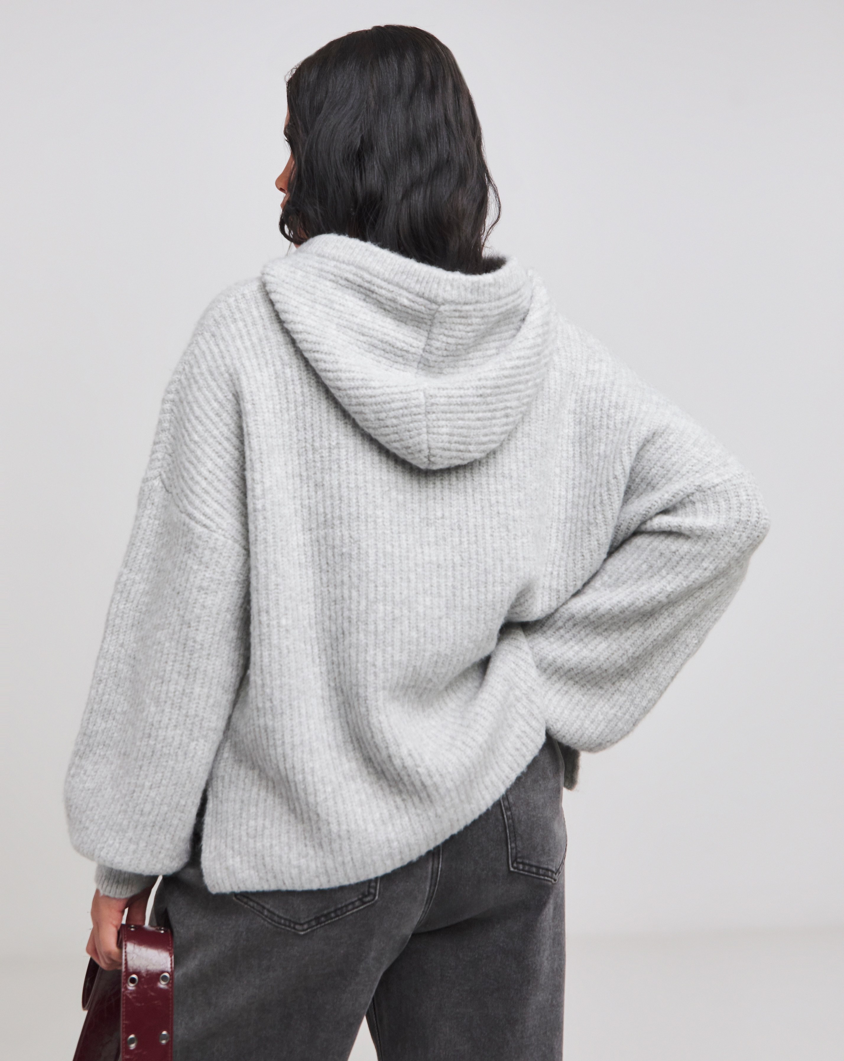 トップス simplycomplicated HOODED KNIT SWEATER Open-Knit Hooded Sweater - Stone | Styled Speechless, LLC