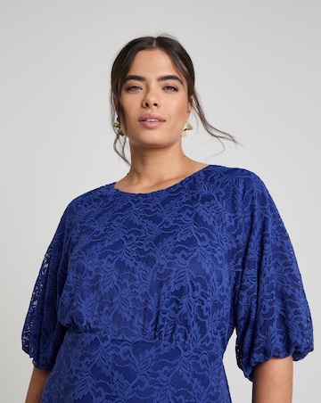 Joanna Hope Lace Dress With Puff Sleeves