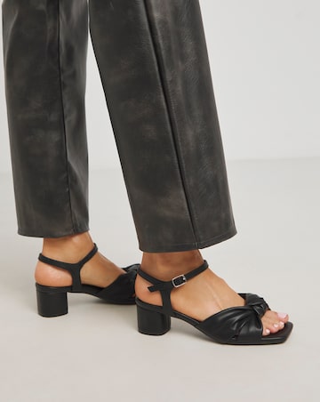 Tamika Volume Twist Flexible Sole Block Heel Sandals Wide E Fit
