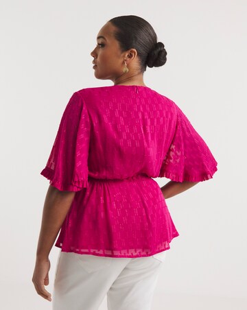 Joanna Hope Metallic Dobby Blouse