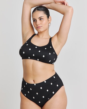 Simply Be Embroidered Spot Shirred Bikini Set