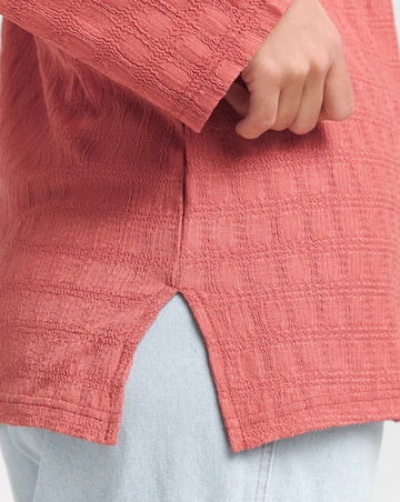 Terracotta Textured Flute Sleeve Top