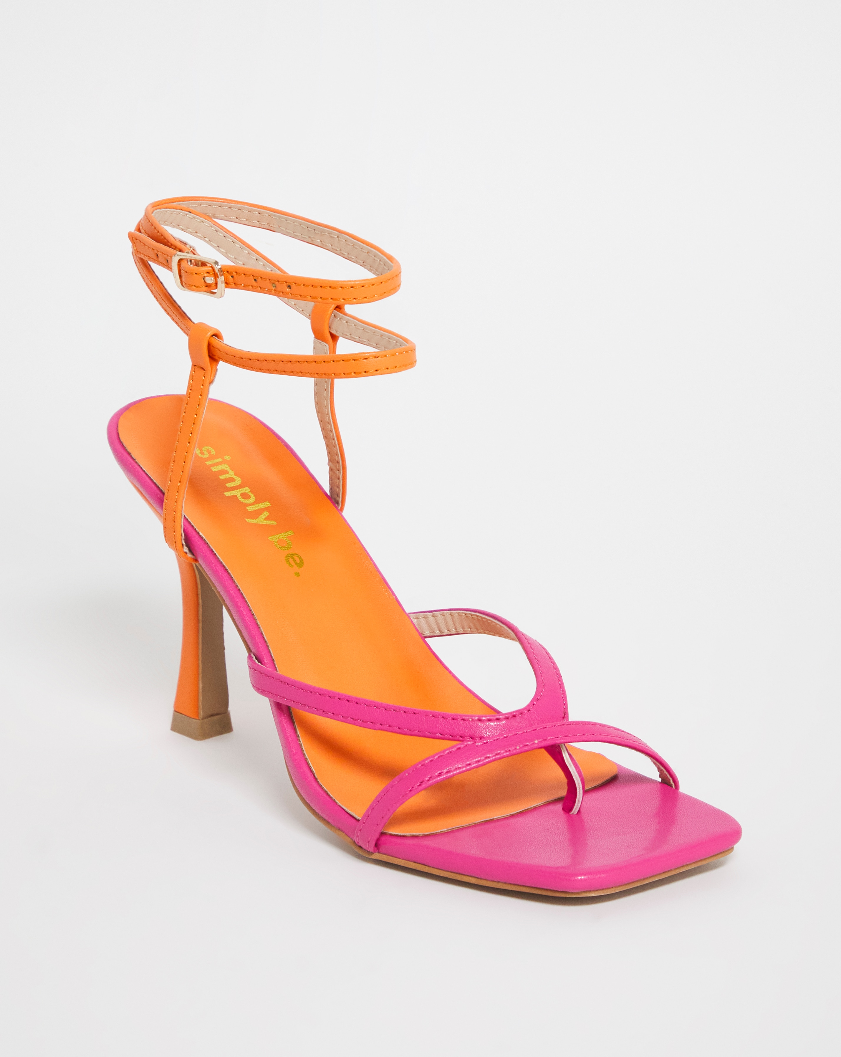 Carrieann Strappy Ankle Tie Sandals Wide Fit