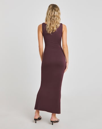 TALA 365 Ruched Side Boat Neck Maxi Dress