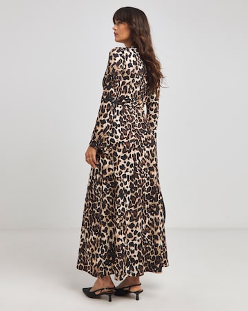 Flounce London Leopard Jersey Maxi Dress
